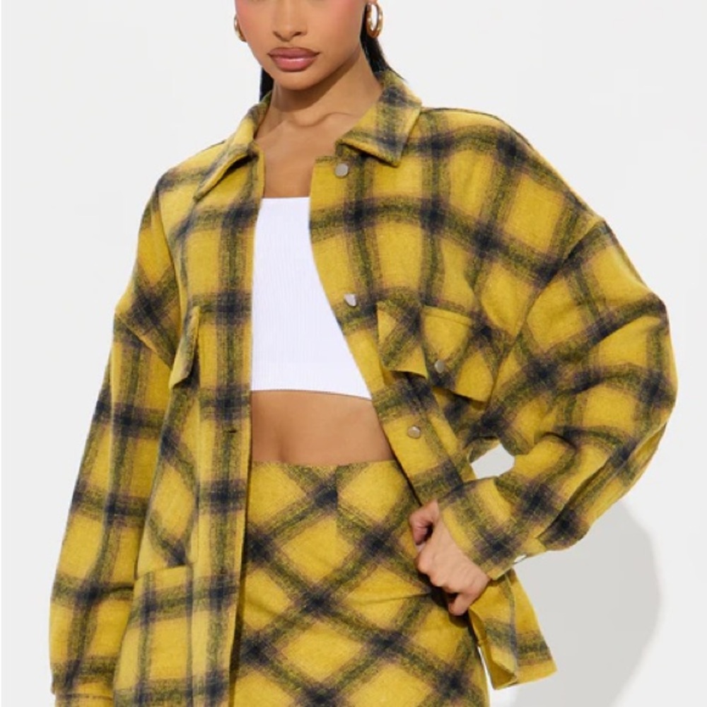 Fashion Nova Vibrant Yellow Plaid Mini Skirt
